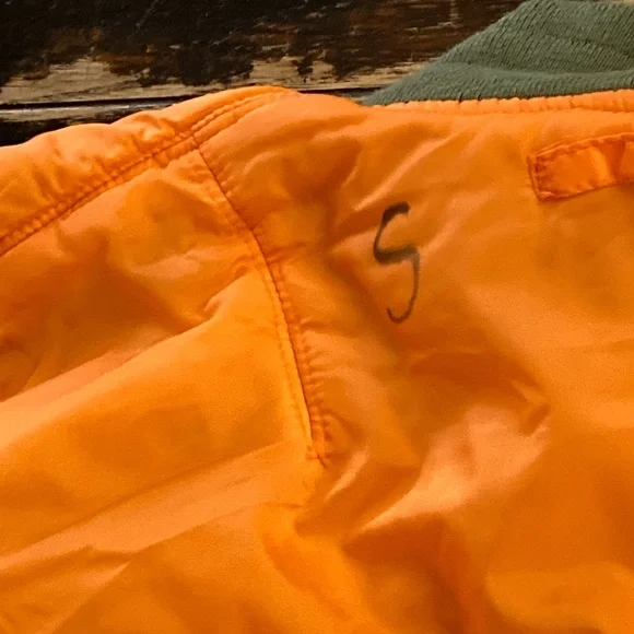 Alpha Industries Green Zip Top Gun Flight Bomber Jacket MA-1 Patches Youth L - Picture 14 of 16